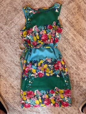 Talbots Floral Colorblock Sleeveless Sheath Dress Size 10